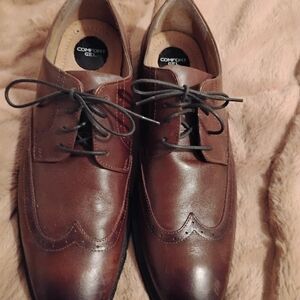 Gently Used Men's Brown Leather Dress Shoes Size 12 W/Gel Comfort Soles
